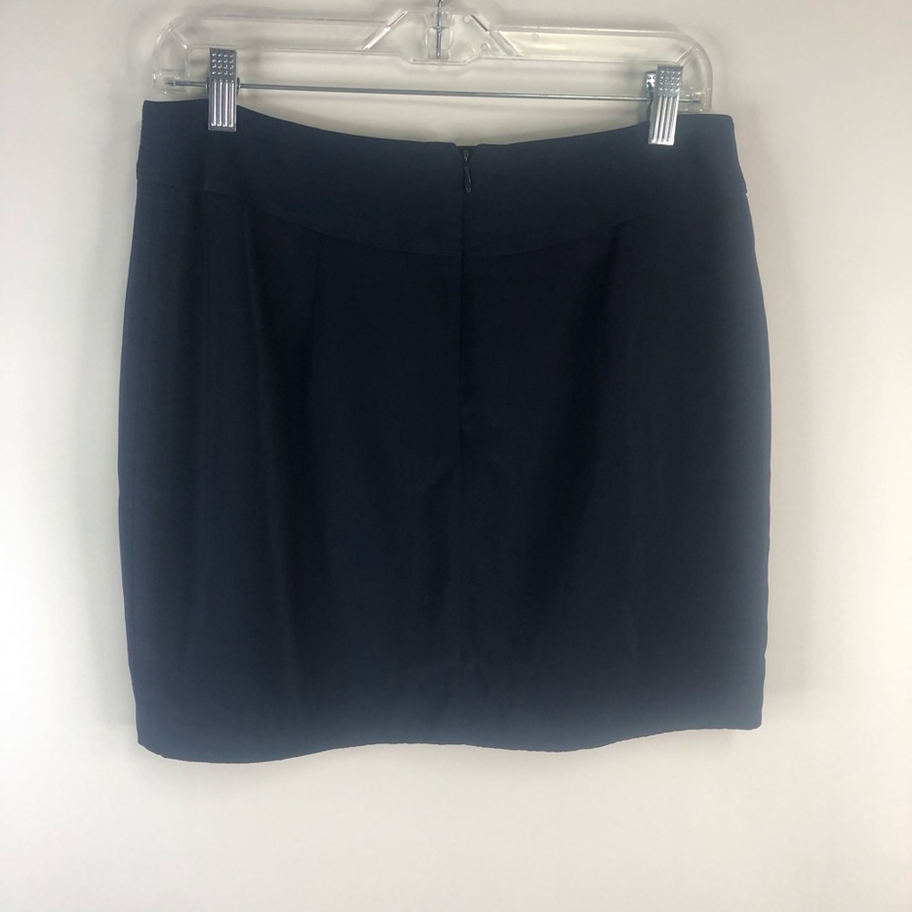 Banana Republic navy blue detail faux wrap mini skirt sz 8 - Picture 3 of 8